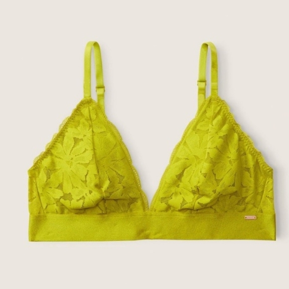 PINK Lace Bralette adjustable straps, hook & eye closure NWT size L - Picture 2 of 6